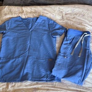 Figs Ceil Blue Scrubs Set Size Small